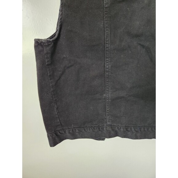 Green Field Denim Vest Womens Button Up Country Western Jean Black USA Size M? - Picture 5 of 6